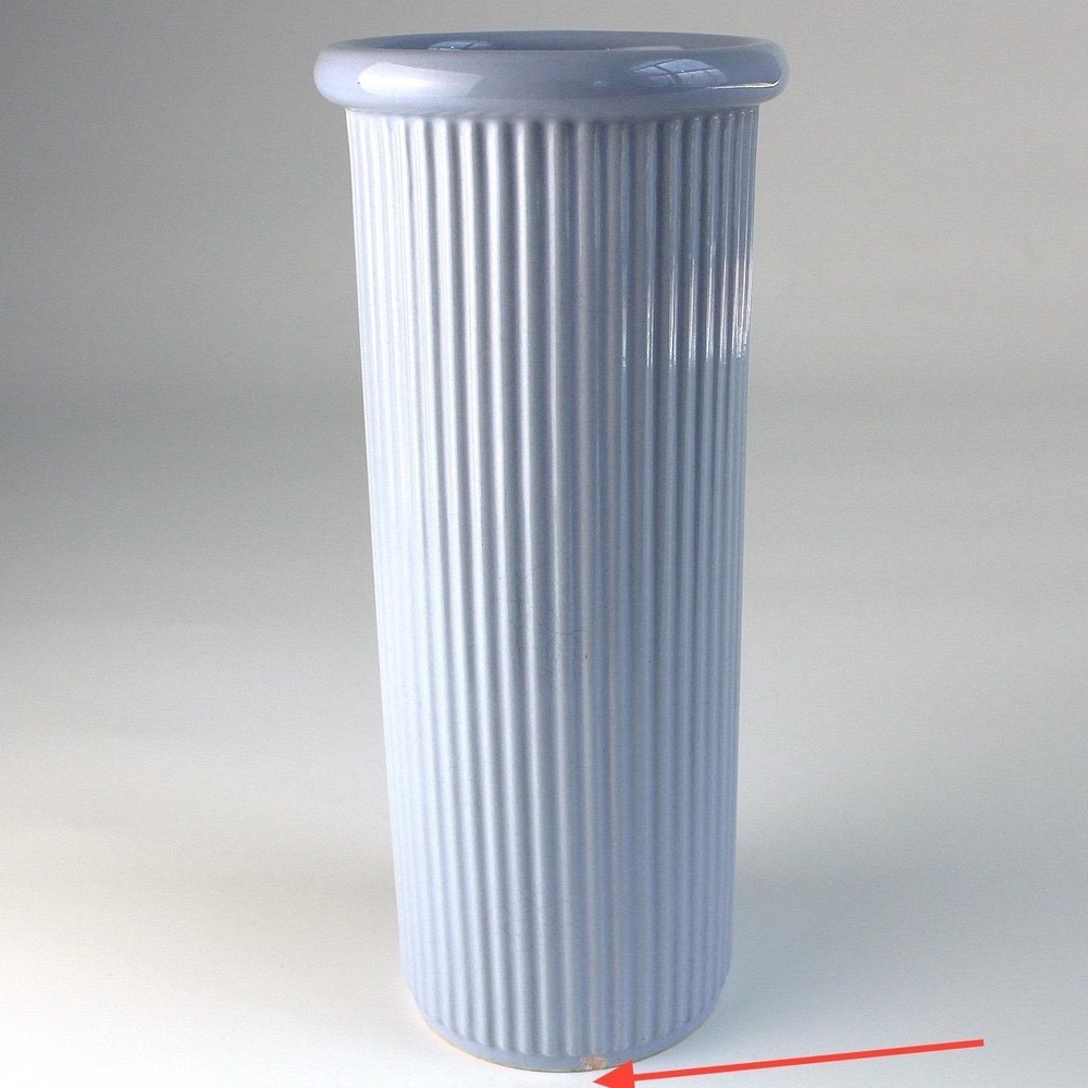 Dansk International Designs NR Japan Ribbed Blue Ceramic Vase Niels Refsgaard